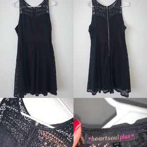 ✨Black Mini Plus Size Lace Dress✨